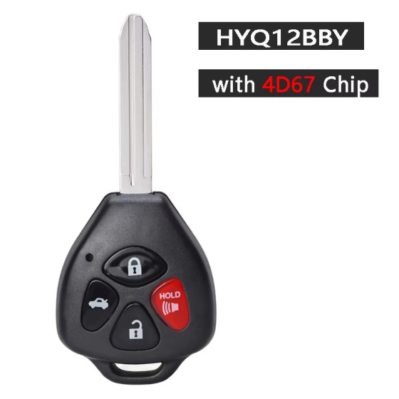 2007-2010 Toyota Camry Corolla / 4-Button Remote Head Key / PN: 89070-06231 / HYQ12BBY (4D67 Chip) (AFTERMARKET)